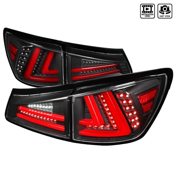 Spec-D Tuning 06-08 Lexus Is250 LED Tail Lights- Blackhousing LT-IS25006JRLED-TM - main